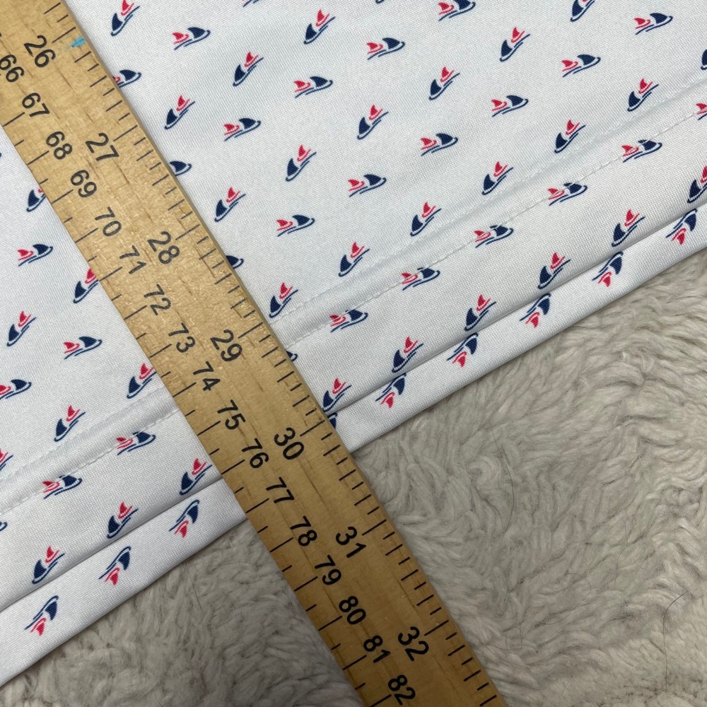 Vineyard Vines Performance Polo Shirt Mens Large White Sailboat Print Golf L - Picture 10 of 10